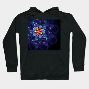 abstract blue flower Hoodie